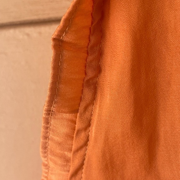 Orange Ruffled Tie in the Back Sleeveless Top - Picture 3 of 4